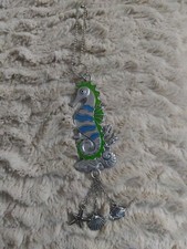 Ocean Inspired Seahorse Keychain with 3 dangling charms