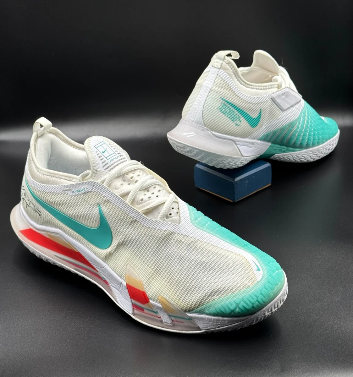 NikeCourt React Vapor NXT White Washed Teal Red Men’s Size 9 CV0724-136 Shoe NikeCourt React Vapor NXT White Washed Teal Red for Sale  main image 3