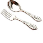 Rose Point by Wallace  Sterling Silver 2 piece Baby Set 4.5", factory new