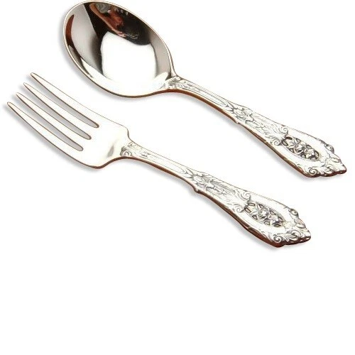 Rose Point by Wallace  Sterling Silver 2 piece Baby Set 4.5", factory new