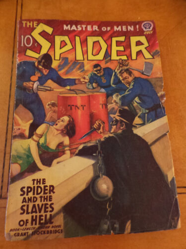 The Spider Pulp Magazine The Slaves of Hell luglio 1939 con storia di Frank Gruber In perfette condizioni + - Foto 1 di 6