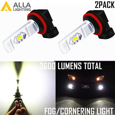 Alla Lighting LED H11 Driving Fog Light Bulb Lamp Super White 6000K Replacement