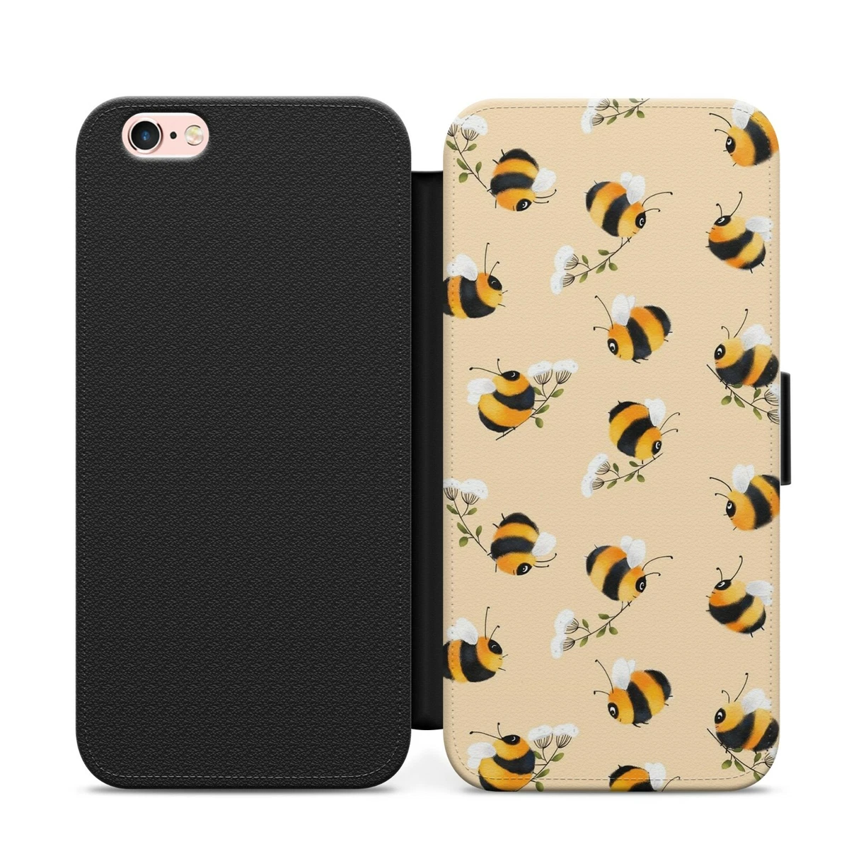 Bumblebee Bee Pattern Print FLIP PHONE CASE COVER FOR IPHONE