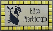 Targa nome incisa su piastrella di ceramica 15 x 7,5 cm