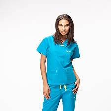 IguanaMed Womens V-Neck Solid Scrubs 
