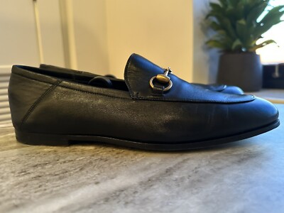 GUCCI BRIXTON Black Leather Horsebit Loafers US 7.5 Gucci 7 