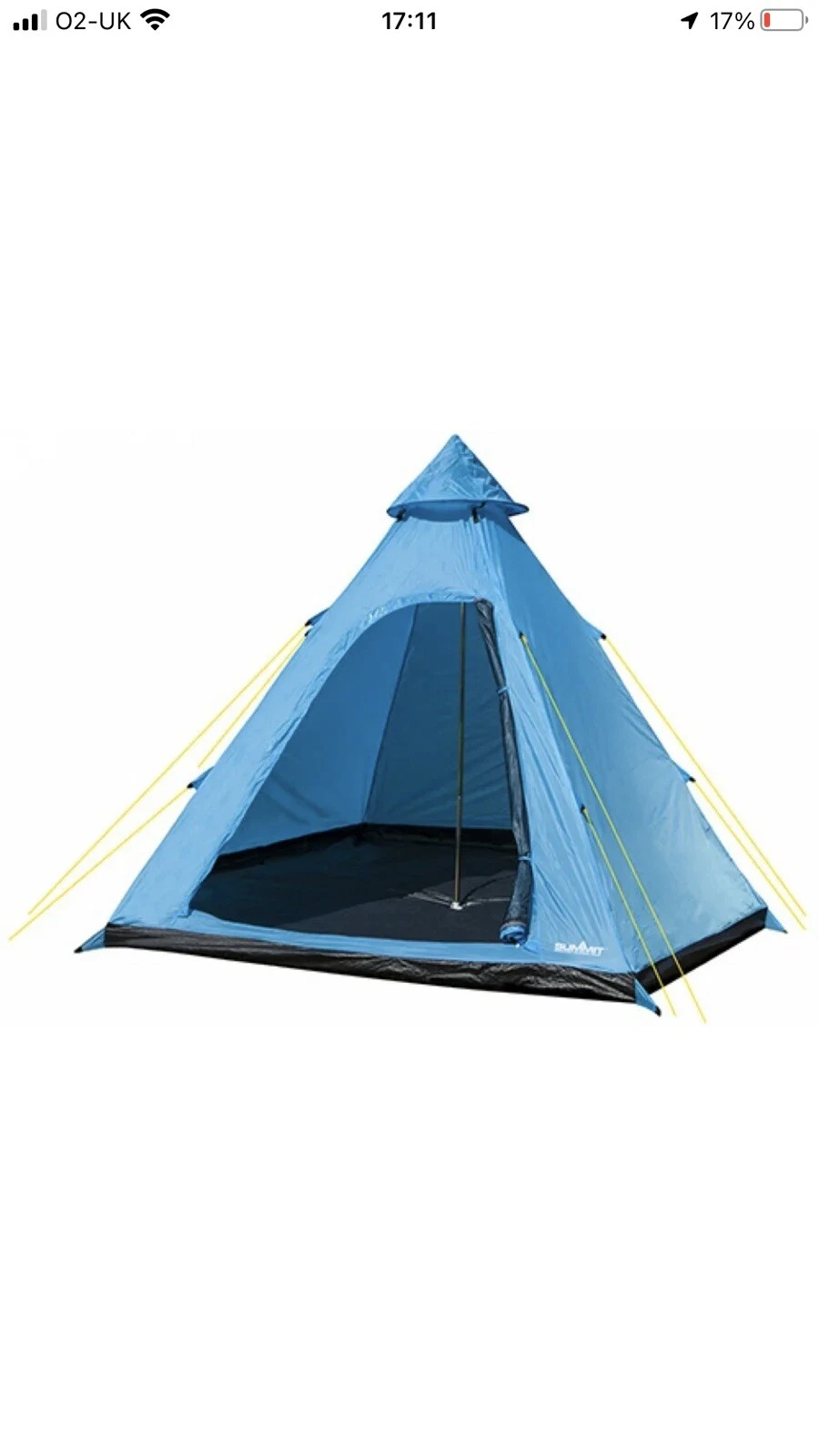 Summit HydraHalt 4 Man Person Tipi Tent Camping Festival Teepee Pyramid Wigwam