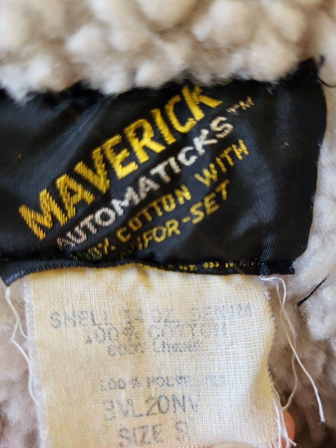Vintage Maverick Automaticks Denim Sherpa Lined V… - image 3