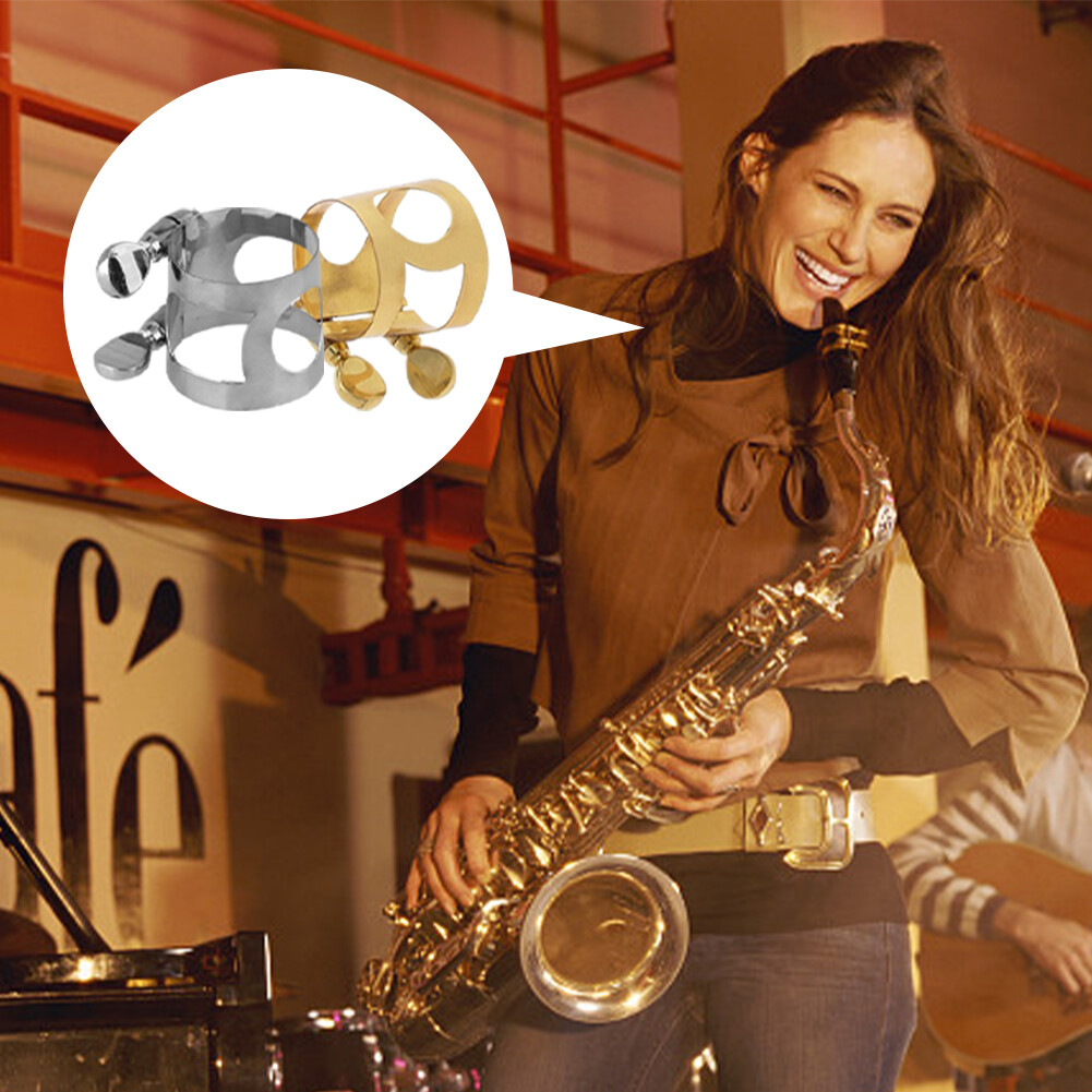 2pcs Adjustable Screws Saxophone Ligature Clamp Woodwind Accessories