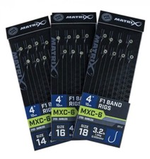 MATRIX MXC-6 4" AND 6" F1 BAND RIGS FISHING HOOKS TO NYLON