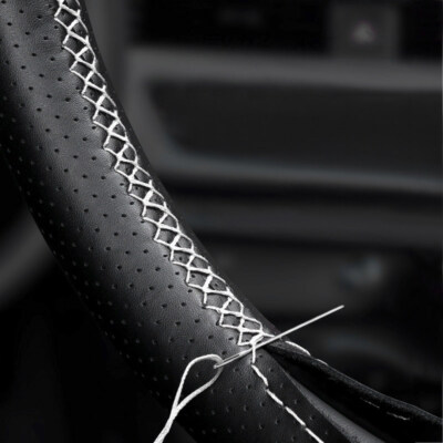 Schwarz+Weiß Leder Lenkrad Lenkradbezug For Mitsubishi Lancer X 10 2007-2015 ASX