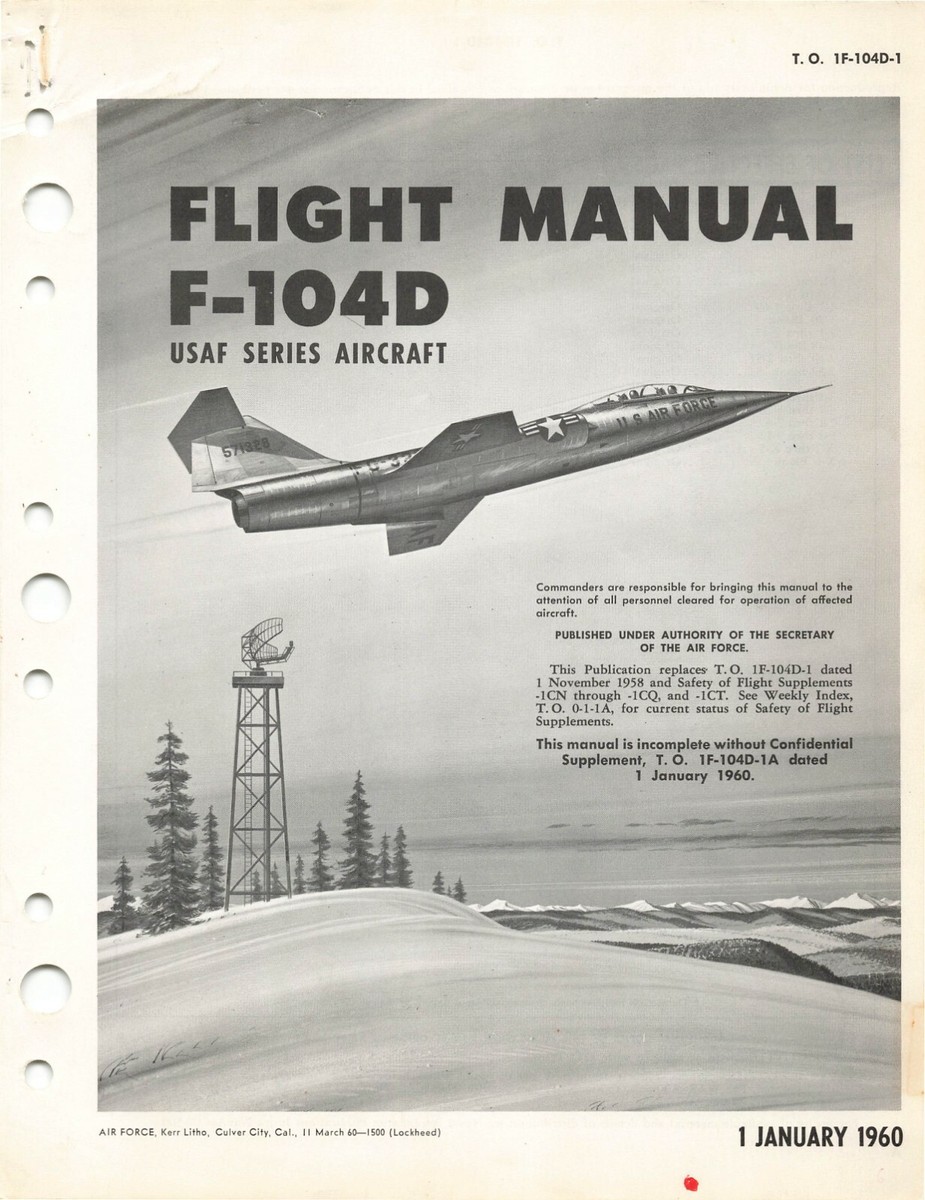 F-104D Starfighter 1960 Flight Manual Air Force Manual Pilot's