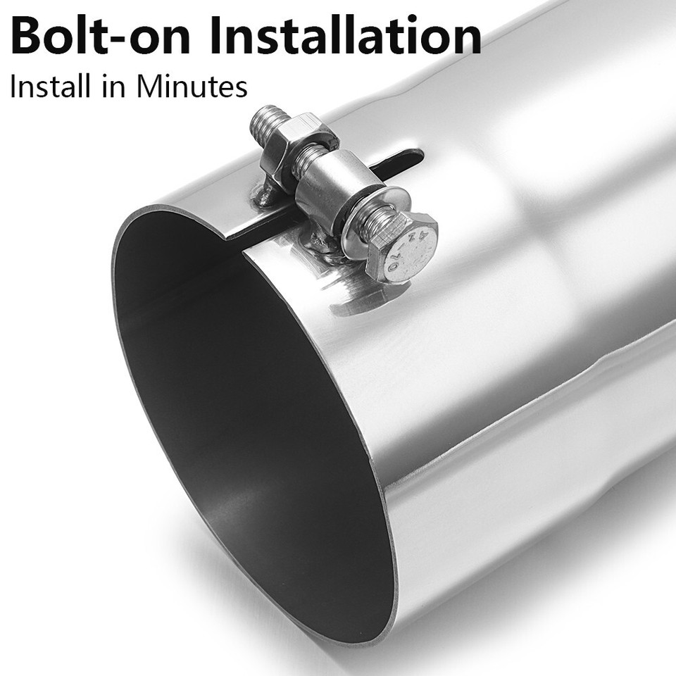 Stainless Steel Turn Down Exhaust Tip 3" Inlet/Outlet Angle Cut