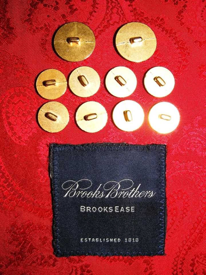 VINTAGE BROOKS BROTHERS BB SIGNATURE LOGO GOLD BLAZER BUTTON SET 2-20MM 8-15MM - Image 3 of 4