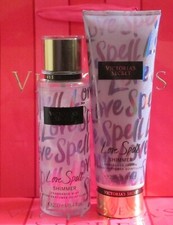 Victoria's Secret Love Spell Shimmer Fragrance Mist  Lotion Set New Full Size