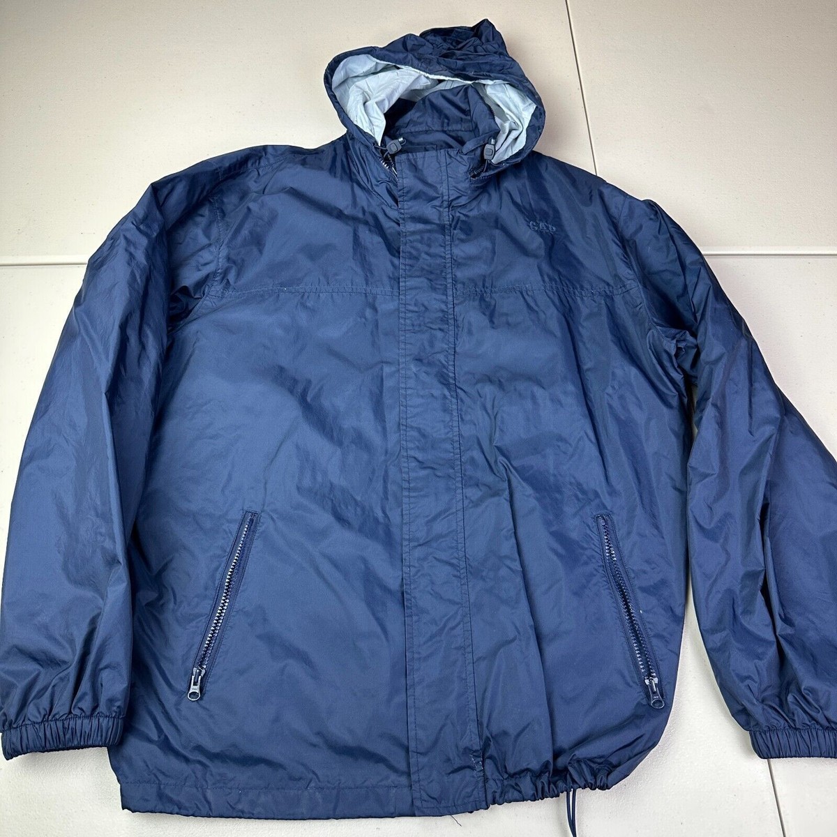 Gap Full Zip Windbreaker Jacket Navy Blue Size XL Rain Jacket | eBay