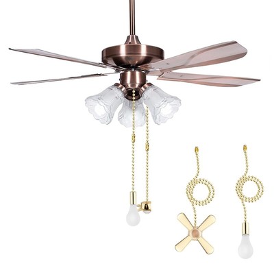 Light Bulb Ceiling Fan Pull Chain Set Satin Nickel Metal