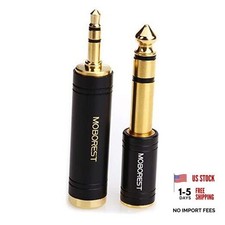 3.5mm to 1/4 6.35mm Stereo Pure Copper Adapter, 1/8 Inch to 1/4 Inch BLACK
