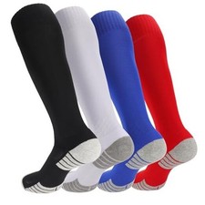 4 Pairs Soccer Socks Cushioned Knee High Team Sports Football Large Multicolor