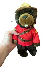 Plush Beaver Royal Canadian Mounted Police Mountie Stuffed Animal Uniform Badges