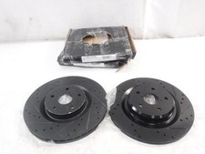 Pair Dynamic Friction Black Slotted Brake Rotors For 2019-2023 Subaru Ascent