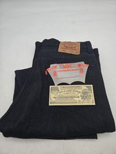 Vintage 1980s Levis 501 Pre-shrunk Black Jeans 34x30 NOS