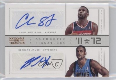 2012 National Treasures 13/99 Chris Singleton Bernard James Rookie Auto RC 3m8