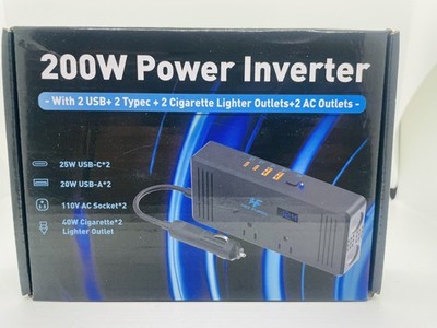 200W Car Power Inverter  DC 12V to AC 110V Converter Adapter Charger Outlet 4USB