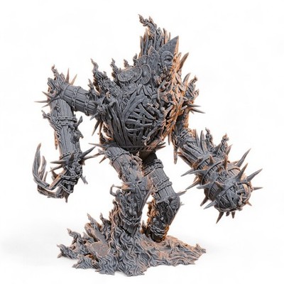 Massive Fire Golem Monster Miniature 32mm | Large Boss Tabletop RPG