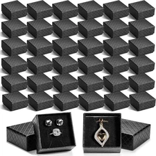100 Pcs Black Jewelry Gift Boxes 2"x2"x1" Ring Earring Pendant Necklace
