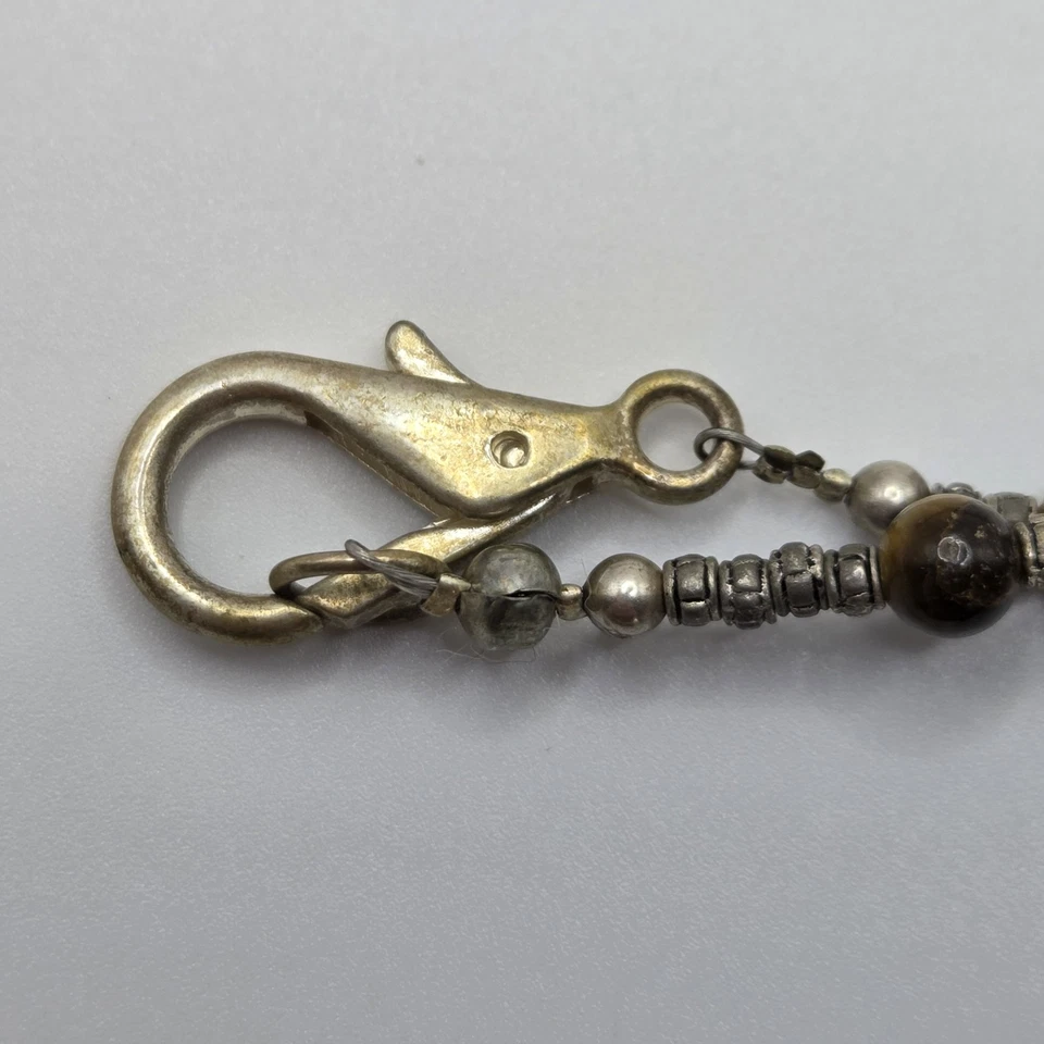 Collar colgante ojo de tigre árbol de la vida envoltura de alambre piedras de 18" a lo largo de la cadena Foto 4 de 4