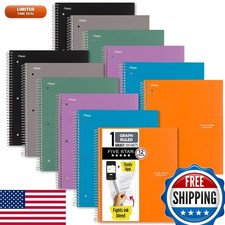 Five Star Spiral Notebook 12 Pack Graph Ruled 8-1/2 x 11 100 Sheets 6 Colors
