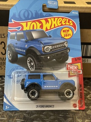 HOT WHEELS 2021-100 THEN AND NOW '21 FORD BRONCO 3/10 BLUE In Color, Sealed/new