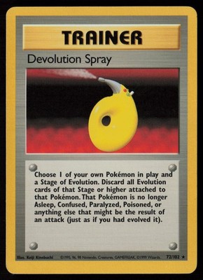 Devolution Spray 72/102 Pokemon Base Set Unlimited Rare Moderately Played WOTC