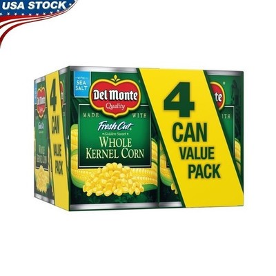 Whole Kernel Sweet Corn 15.25 oz Can Non-GMO BPA-Free Pack of 4 Ready to Eat New