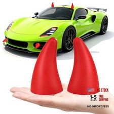 Car Auto Truck Elasticity 3D Devil Horns Sticker Bumper Decor Anti Red