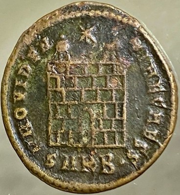 Ancient Roman Coin Emperor Constantius II 324AD-329AD Camp Gates Providentiae