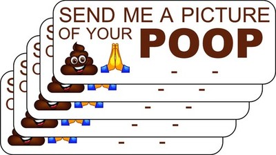Send Me a Picture of Your Poop Sticker   5 Pack Funny Prank Decals with Write-in