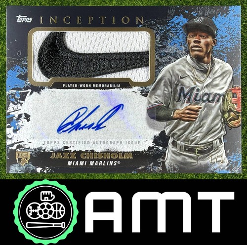 Jazz Chisholm 2021 Topps Inception Nike Swoosh 1/1 Auto Patch Marlins APC-JCH RC