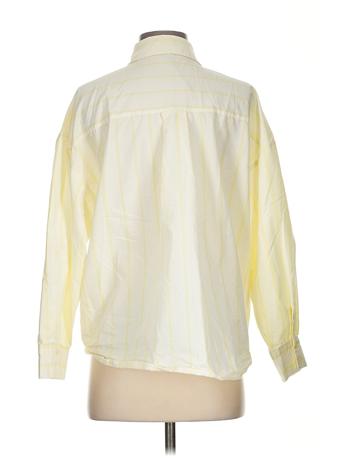 Zara Women Yellow Long Sleeve Button-Down Shirt XS thumbnail 2