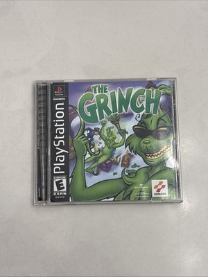 THE GRINCH ~ SONY PLAYSTATION PS1 2000 KONAMI W/ CASE & COVER NO MANUAL TESTED 