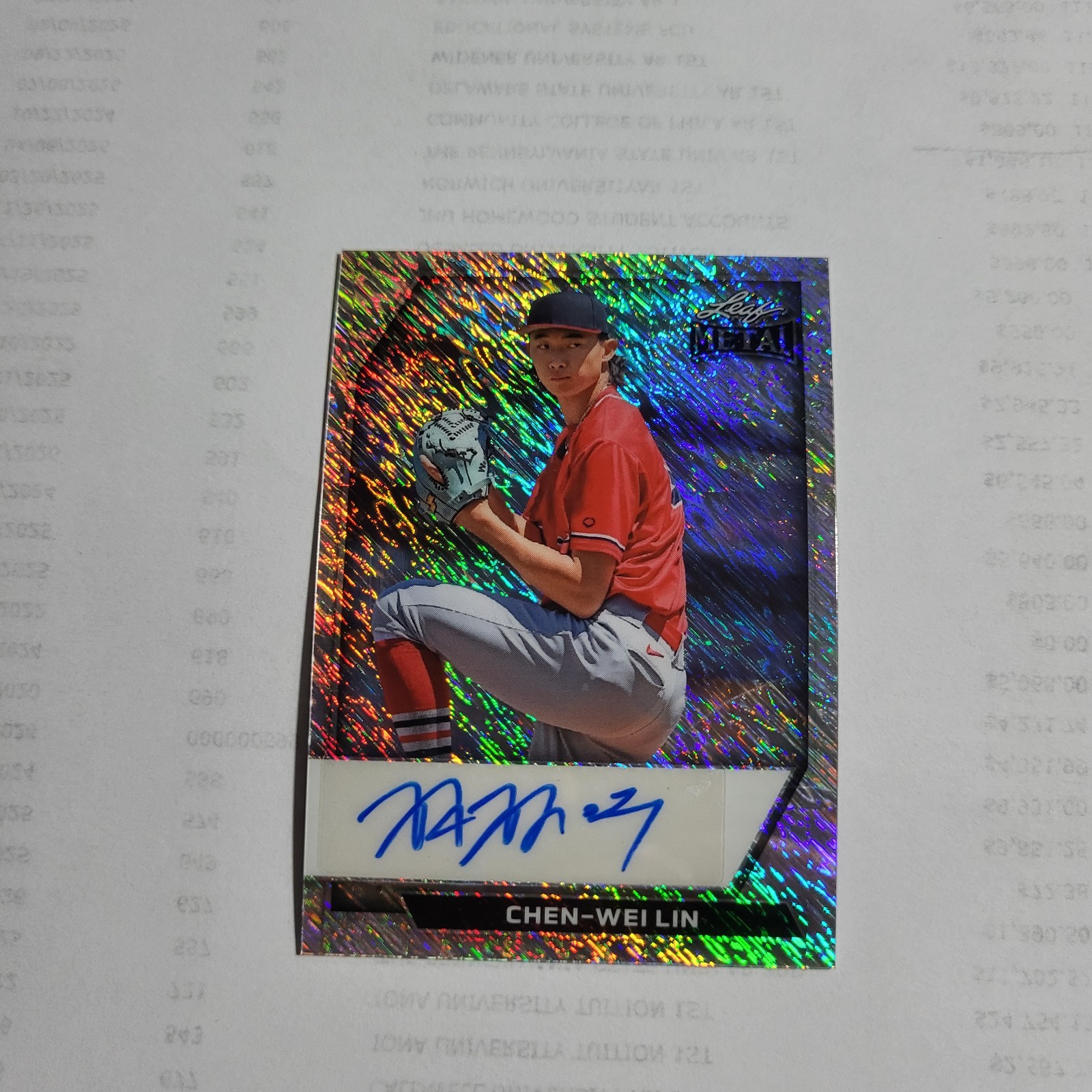 3/10 CHEN-WEI LIN 2026 Leaf Metal Baseball Silver Shimmer Auto 