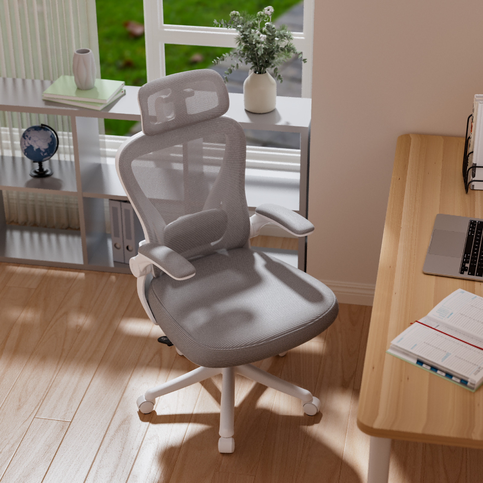 With Lumbar Support Computer Chair With Adjustable Armrest