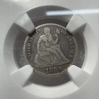 1889-S 10c Seated LIBERTY DIME NGC GENUINE