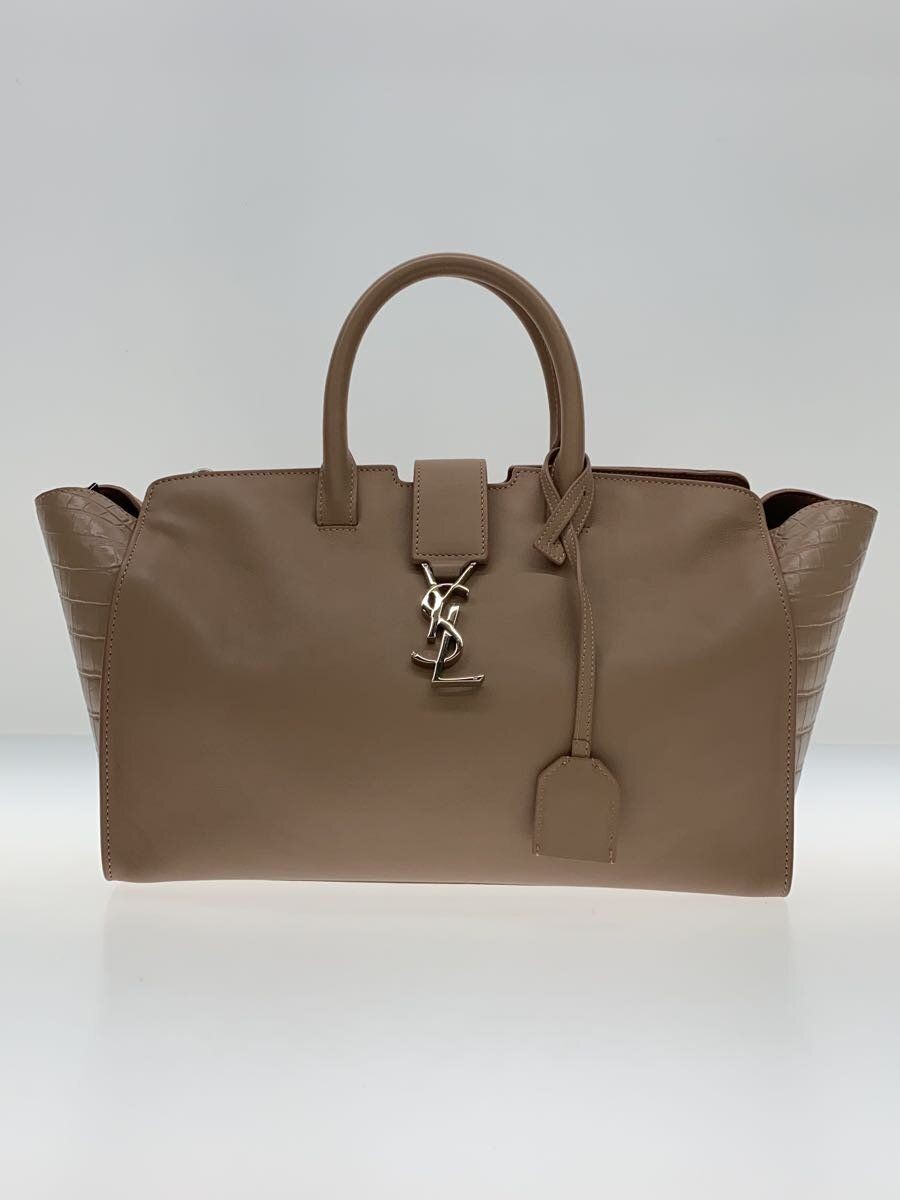 Borsa tote SAINT LAURENT pelle beige tinta unita usata