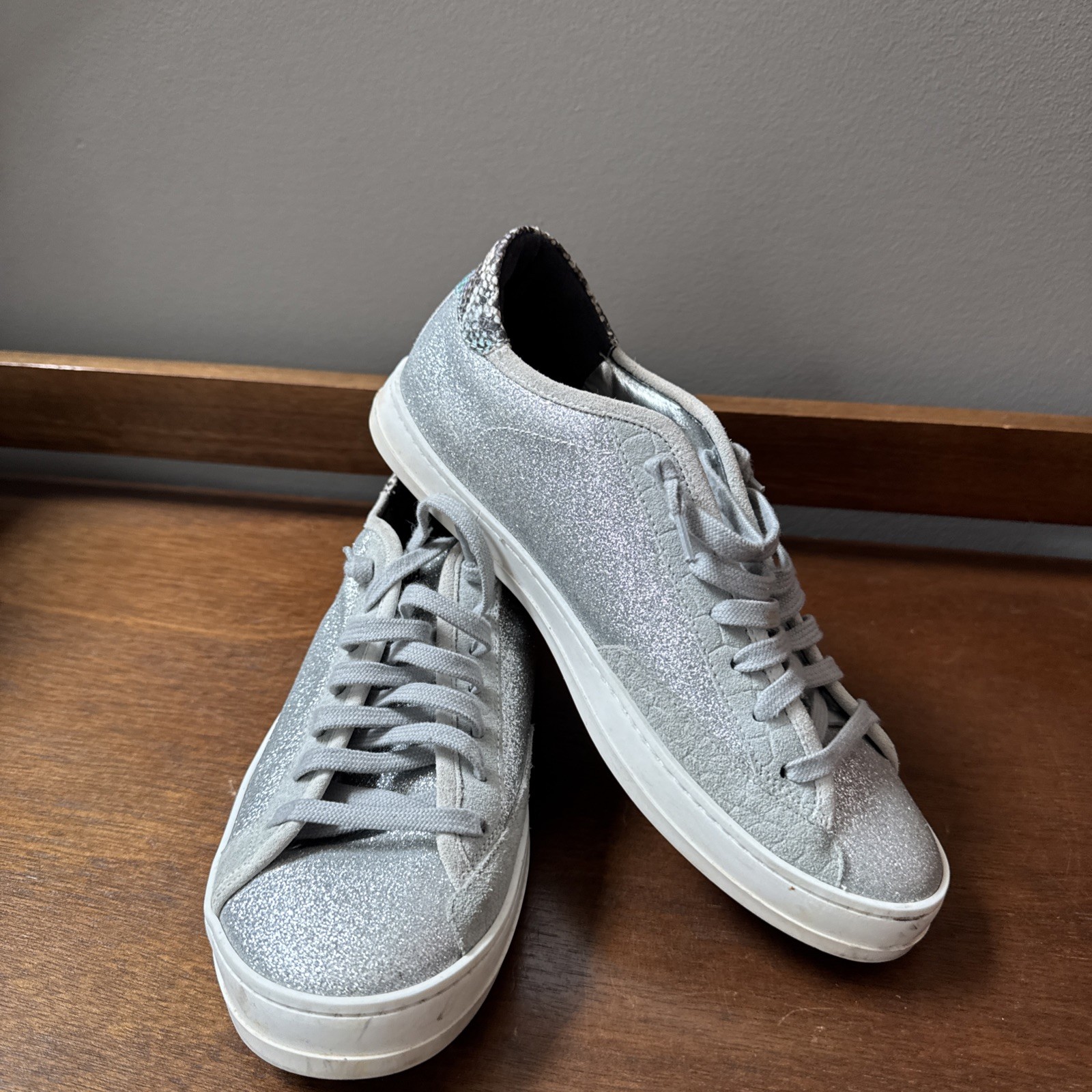 P448 Johnny Silver Glitter Ice Python Sparkly Sna… - image 6