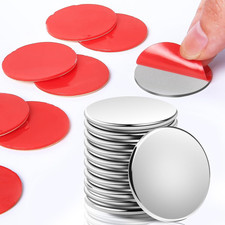 Ultrathin 1.18" Neodymium Disc Magnets with Strong Double-Sided Tape, 10 Pack Ra