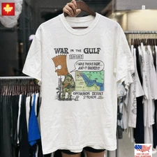 New Apparel Bart-Simpson War In The Guft White T-Shirt All Size S-5XL