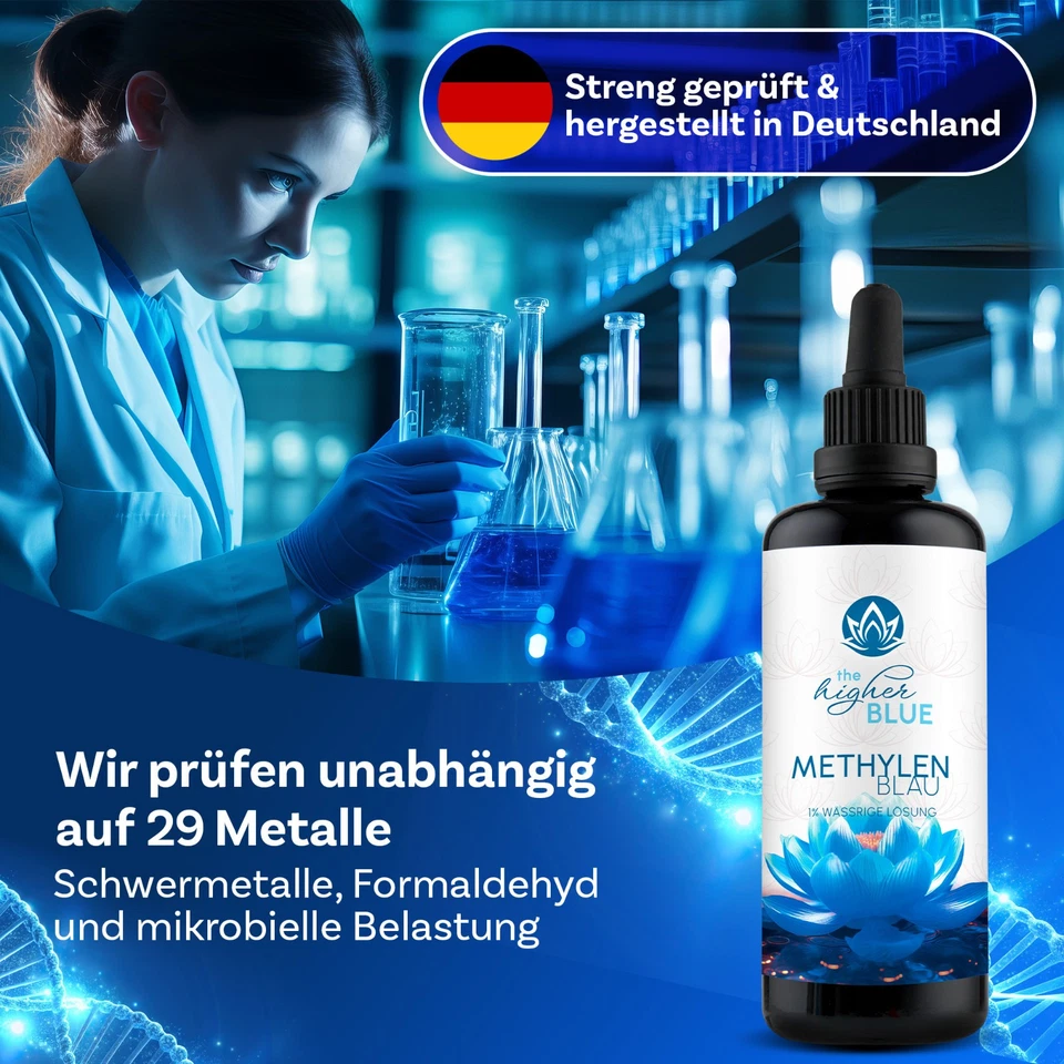 The higher BLUE® Methylenblau 1% Lösung 500ml + 100ml | 99,9 % rein - Bild 3 von 4