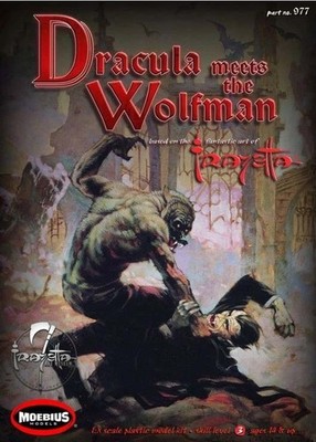 Moebius 977 Frank Frazetta Dracula Meets the Wolfman 1/8 Scale Plastic Model Kit